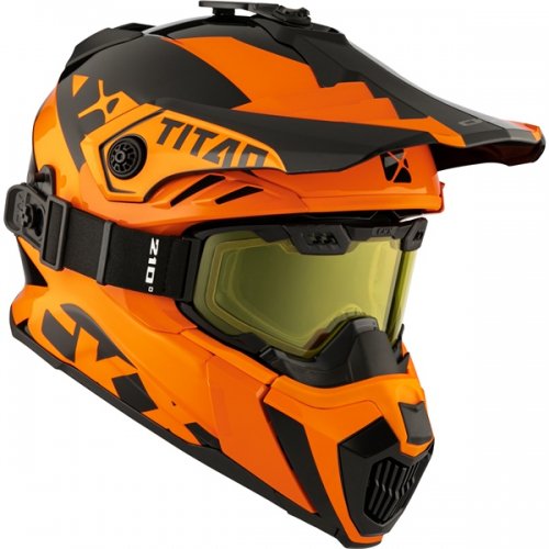 CKX TITAN AIR FLOW スノーモービル ゴーグル付 ヘルメット オレンジ 