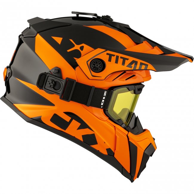 CKX TITAN AIR FLOW スノーモービル ゴーグル付 ヘルメット オレンジ 