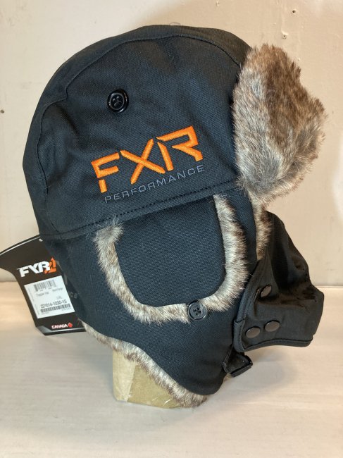 FXR スノーモービル 防寒 帽子 Trapper Hat トラッパー ハット ブラック/オレンジ Black/Orange -  スノーモービル用品をカナダから発送『スノーテックカナダ』