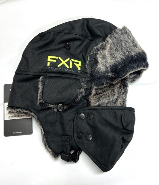 FXR スノーモービル 防寒 帽子 Trapper Hat ブラック/イエロー Black/HiViz-  スノーモービル用品をカナダから発送『スノーテックカナダ』