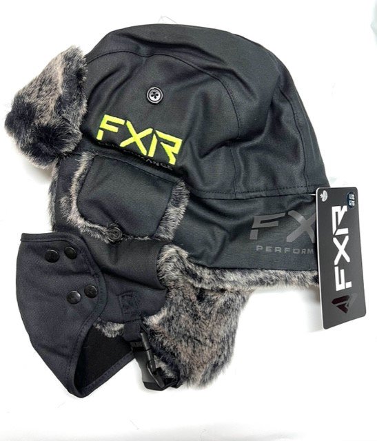 FXR スノーモービル 防寒 帽子 Trapper Hat ブラック/イエロー Black/HiViz-  スノーモービル用品をカナダから発送『スノーテックカナダ』