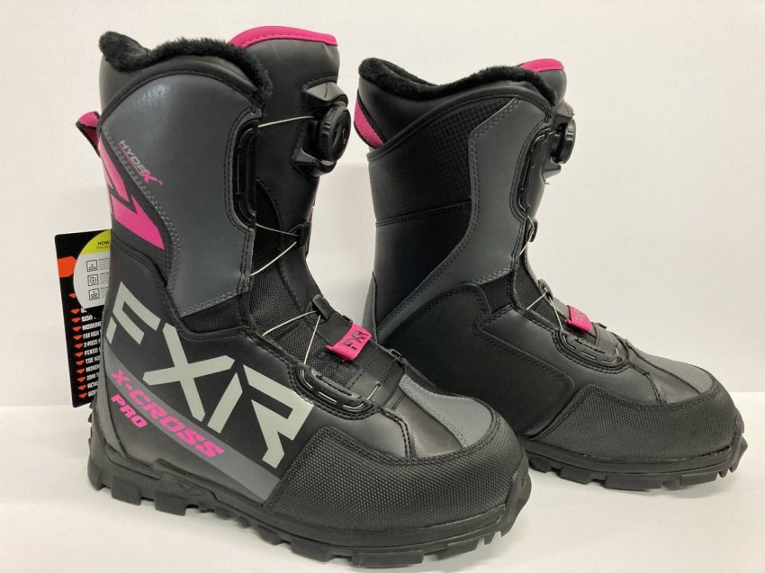 FXR Racing X-Cross Pro Flex BOA Boot スノーモービル ブーツ ブラック/ピンク Black/Fuchsia