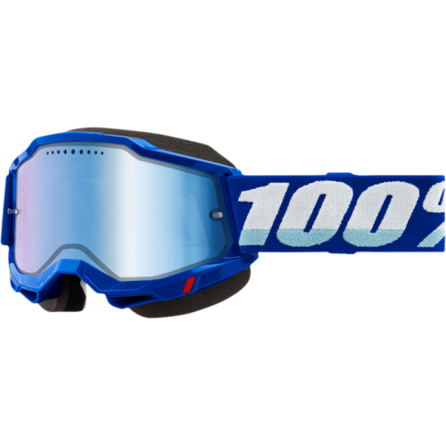 100% RACECRAFT 2 SNOW スノーモービル ゴーグル ブルー ミラーレンズ BLUE - MIRROR BLUE LENS