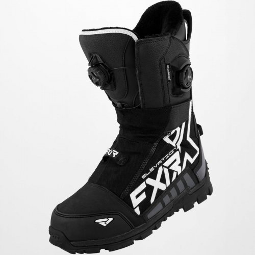 FXR Racing スノーモービル ELEVATION DUAL BOA ブーツ ブラック BLACK | モデル：ELEVATION DUAL  BOA BOOT - スノーモービル用品をカナダから発送『スノーテックカナダ』