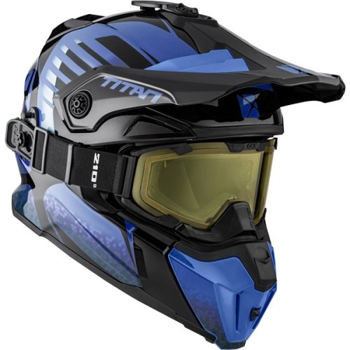 CKX TITAN ORIGINAL FIBERGLASS スノーモービル ヘルメット ゴーグル付 ブルー/AVID BLUE -  スノーモービル用品をカナダから発送『スノーテックカナダ』