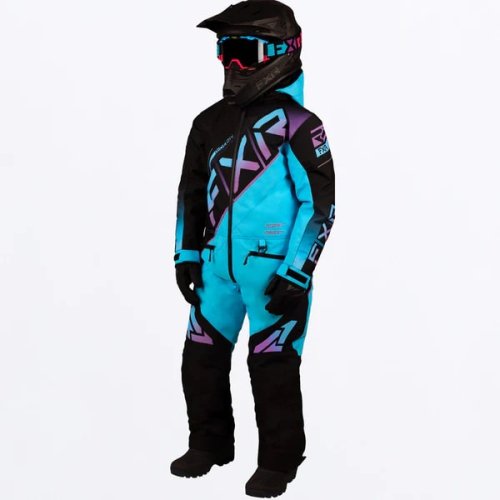 FXR Racing ワンピース CX MONOSUIT ユース用 中高学年用 スノーモービルスーツ ブラック/ スカイライラック  BLACK/SKY-LILAC FADE