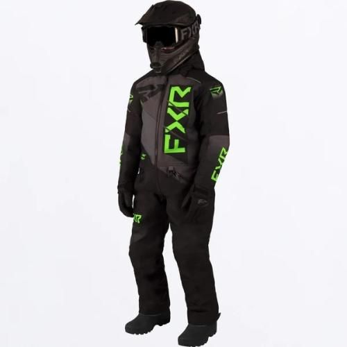 FXR Racing ワンピース HELIUM MONOSUIT 子供用 スノーモービルスーツ ブラック/チャコール/ライム  BLACK/CHAR/LIME