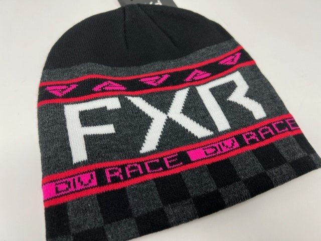 FXR Racing RACE DIVISION BEANIE スノーモービル 防寒 ニット帽 ブラック/ピンク | 最高の防寒アイテム -  スノーモービル用品をカナダから発送『スノーテックカナダ』