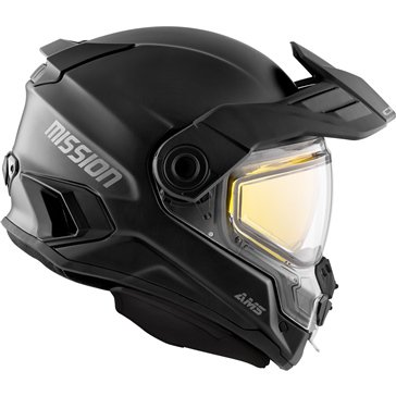 CKX スノーモービル ヘルメット MISSION AMS FULL FACE HELMET SOLID - WINTER MAT BLACK 艶消し  マット ブラック | 高品質なファイバーグラスシェル | 取り外し可能なチンカーテン | 調整可能なフロントベント -