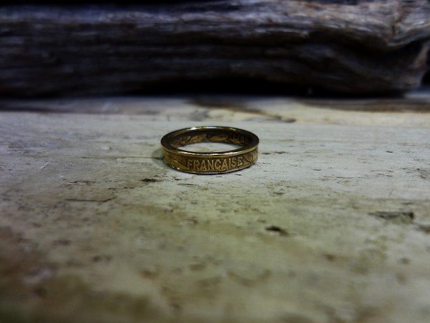 France 20 Centimes Coin Ring / フランス 20サンチーム コインリング - used clothing ＆  original handmade　BB LUCK