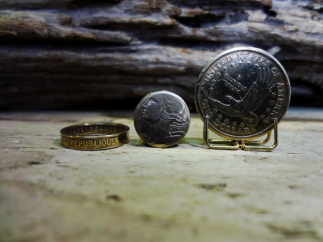 France 20 Centimes Coin Ring / フランス 20サンチーム コインリング - used clothing ＆  original handmade　BB LUCK