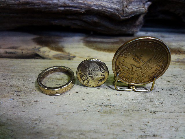 Italy 200 LIRE Coin Ring / イタリア 200リラ コインリング - used