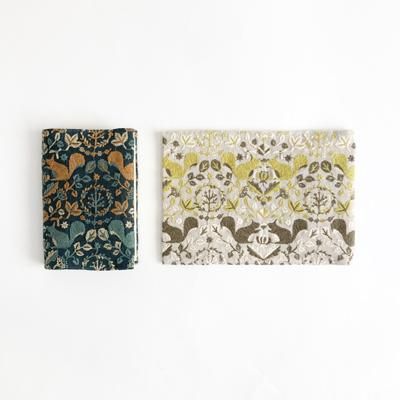 専用 ハンドメイド 点と線模様製作所 リスノモリ 刺繍生地のBOOKカバー リスノモリ - 点と線模様製作所