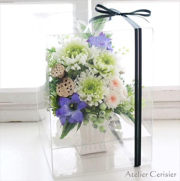 仏花 プリザーブドフラワー 菊 グリーン ホワイト
