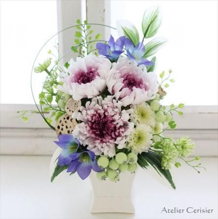仏花 プリザーブドフラワー 菊 ピンク 紫