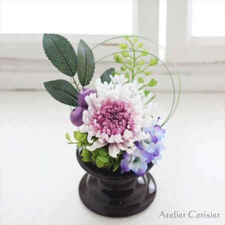 仏花ＳＳサイズ（紫白菊）プリザーブドフラワー