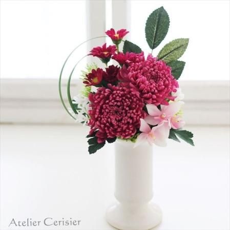 プリザーブドフラワーアレンジ　仏花　ラズベリー Amazon｜YKFN プリザーブドフラワー 仏花 ブリザードフラワー