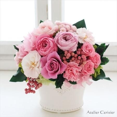仏花 プリザーブドフラワー 菊 輪菊 緑白菊 Sサイズ