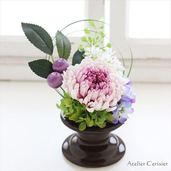 仏花 プリザーブドフラワー 菊 輪菊 紫白菊 Sサイズ