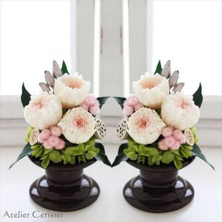 仏花 プリザーブドフラワー 菊 ピンク ホワイト お供え花