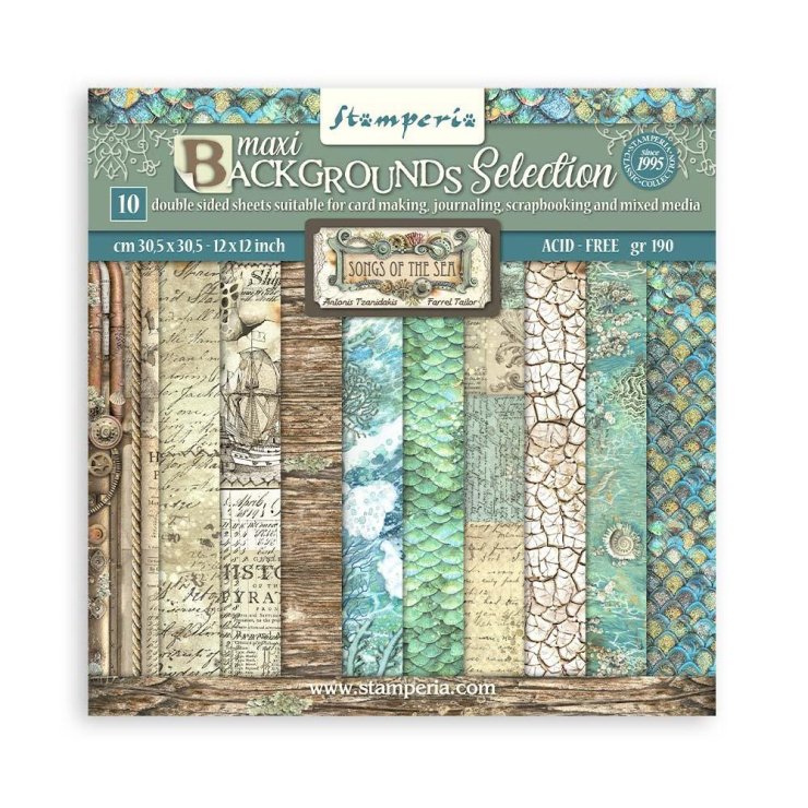 Stamperia Backgrounds Double-Sided Paper Pad 12X12 10/Pkg Songs Of The  Sea