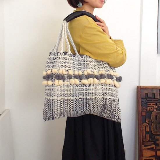 【18】手織りツイストハンドルバッグ - acasilo - アカシロ - ヴィンテージ素材 リメイクでつくるバッグ