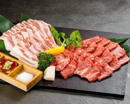 能登牛」と「能登豚」の「わさびで食べる能登の焼肉セット」｜てらおかの肉 【直送便／通販／ギフト】