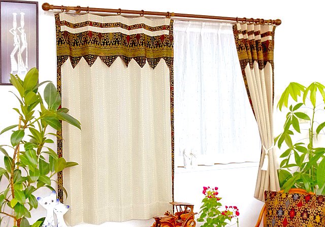 かわいい遮光カーテンのアジアン風メインイメージ