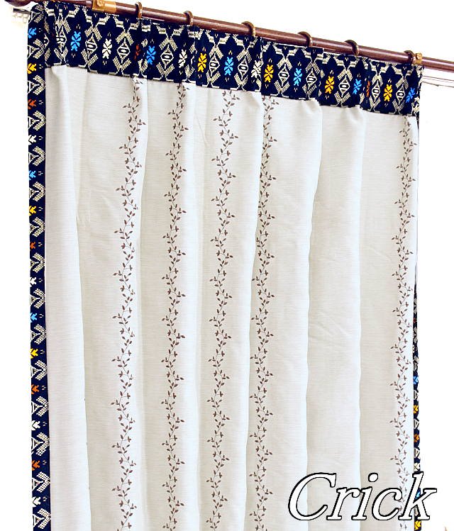 カーテン モダン 遮光2級 上飾り付きバリスタイル アイボリー色 刺繍リーフ柄の検索結果へ