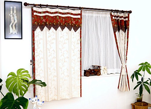 モロッコ カーテン かわいいバランス付きフラットスタイル カイサ— アイボリーを見に行く