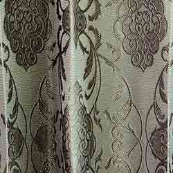 アジアン カーテン 遮光1級 ブラウン色 ロココ風 ダマスク柄 《ジャカルタ》のイメージ