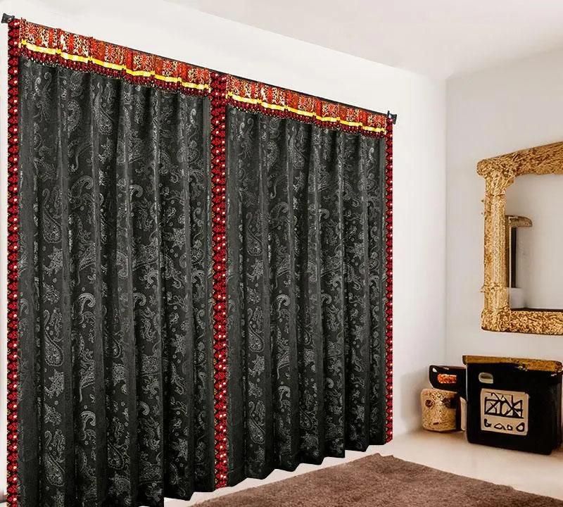 メンズカーテン おしゃれ 男の部屋 遮光1級 遮熱 防音 ブラック ペイズリー柄|MEBKカシミールTのイメージ
