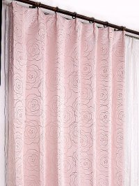 カーテン 遮光二級 防音 遮熱 保温 裏地付き 既製 牡丹柄 サマンサ ピンクの詳細へ