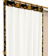 ミラーレースカーテン アジアン おしゃれ 遮熱 UVカット 上飾り ミニチェック柄 シフォン カサブランカのイメージ