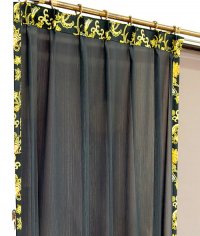 ソフトレースカーテン アジアン おしゃれ 飾り 黒 カサブランカのイメージ