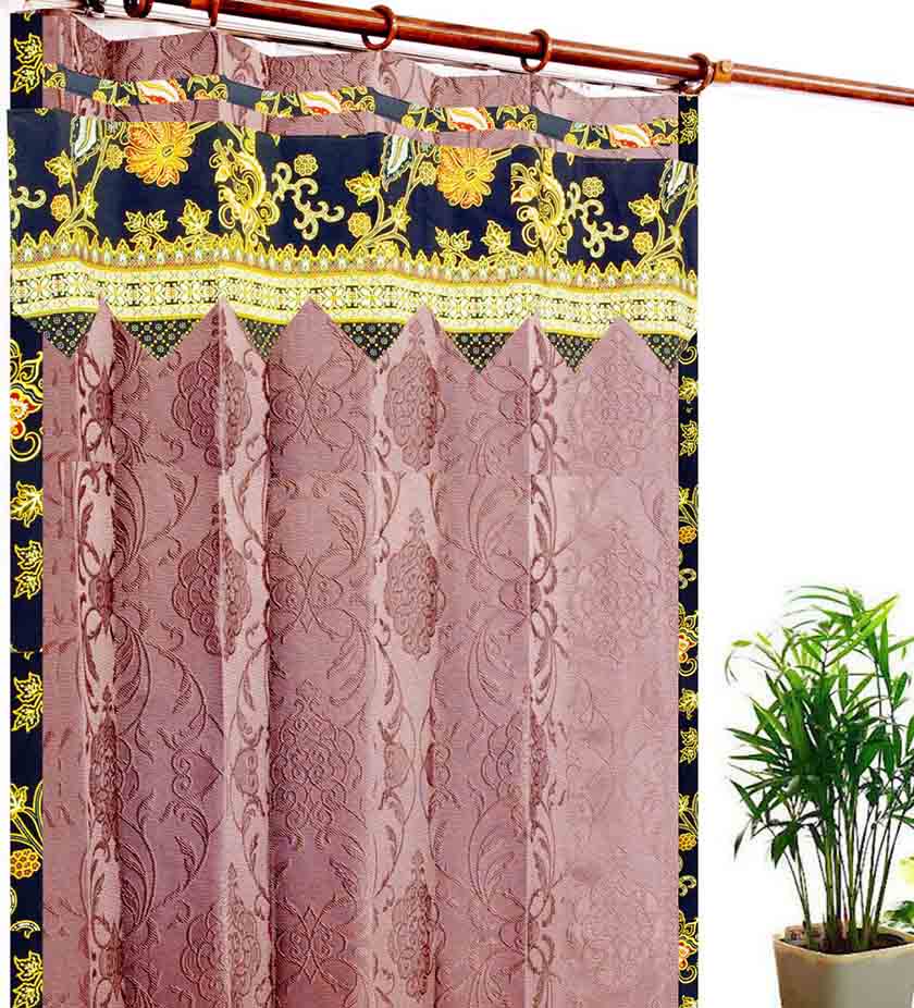 アジアン カーテン 遮光1級 可愛い ブラウン色 ダマスク柄 ジャカルタのイメージ