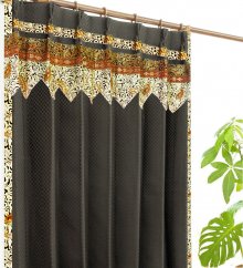 モダン アジアン カーテン 遮光2級 ブラック色 チェック柄 スパイシー マフロUPのイメージ