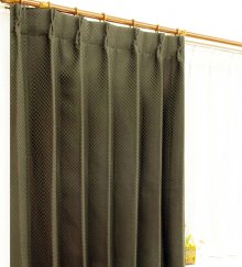 遮光2級カーテン 既製 ブラウン色 ミニチェック柄 スパイシーのイメージ