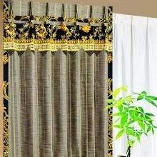 おしゃれなアジアン風テイスト布フリル付き超遮光1級モダンカーテン防炎 スタイリッシュ インテリア リビング 寝室 部屋 規格外サイズのオーダーOK class=