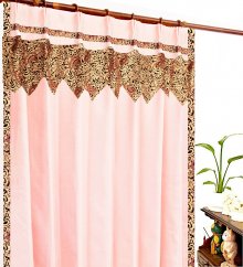 アジアンカーテン遮光1級モダン無地ピンク色デニム マフロのイメージ