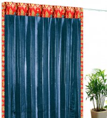 遮光1級カーテンおしゃれなアジアン風ピンストライプ柄ロイヤルブルー【メタリックTガムラン】