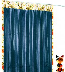 遮光1級カーテンおしゃれなアジアン風ピンストライプ柄ロイヤルブルー【メタリックTパダン】のイメージ