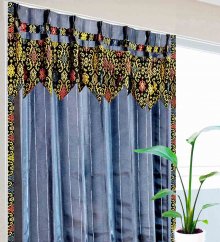 モロッコ カーテン 遮光 1級 モダン ロイヤル ブルー ピン ストライプ 《メタリックMミリオン》のイメージ