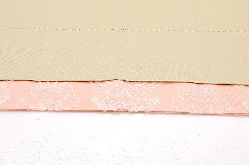 カーテン 遮光 ロココ調紋章柄 シャンパンオレンジ色 ラジャの裏側