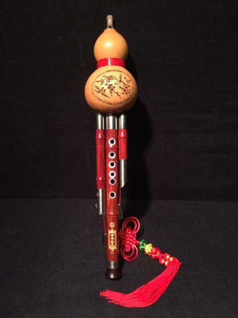 葫芦糸(フルス) 瓢箪胴紅木製管Ｄ【中国製】 - ::民族楽器コイズミ::