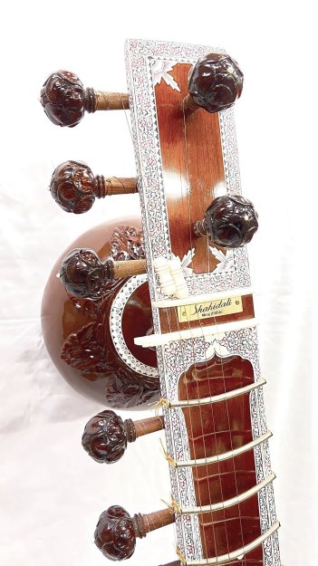 （新品）シタール（Sitar）メーカー名　Shahid Ali　ラビシャンカールスタイル　TUN WOOD製　プロフェショナルモデル　 ファイバーケース付き - ::民族楽器コイズミ::
