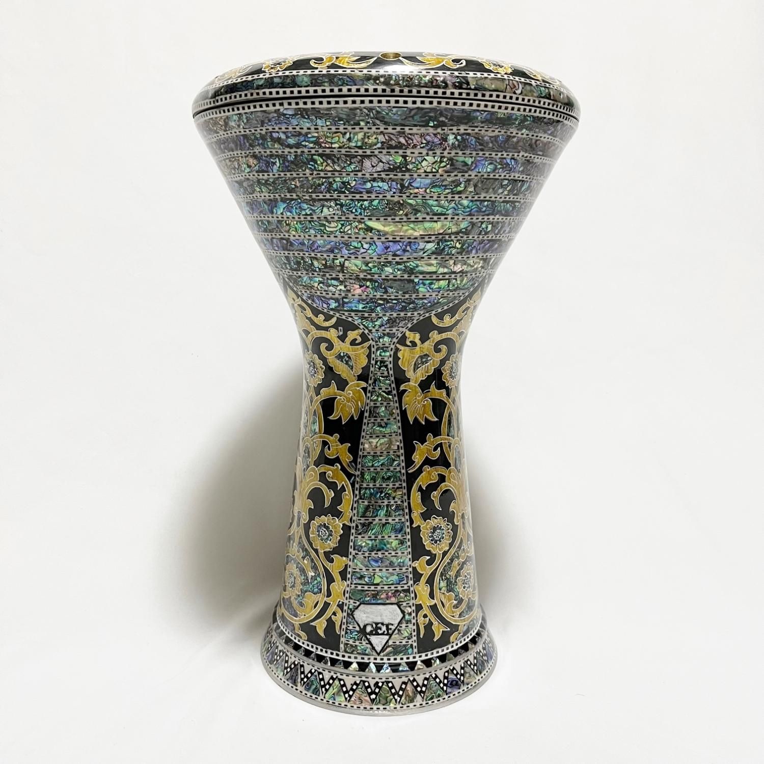 ダラブッカ 【タブラ】Gawharet-Elfan製 (ブルーパール・モザイク19)/Darbuka (Maker: Gawharet-Elfan)  Blue Pearl mosaic No.19 - ::民族楽器コイズミ::