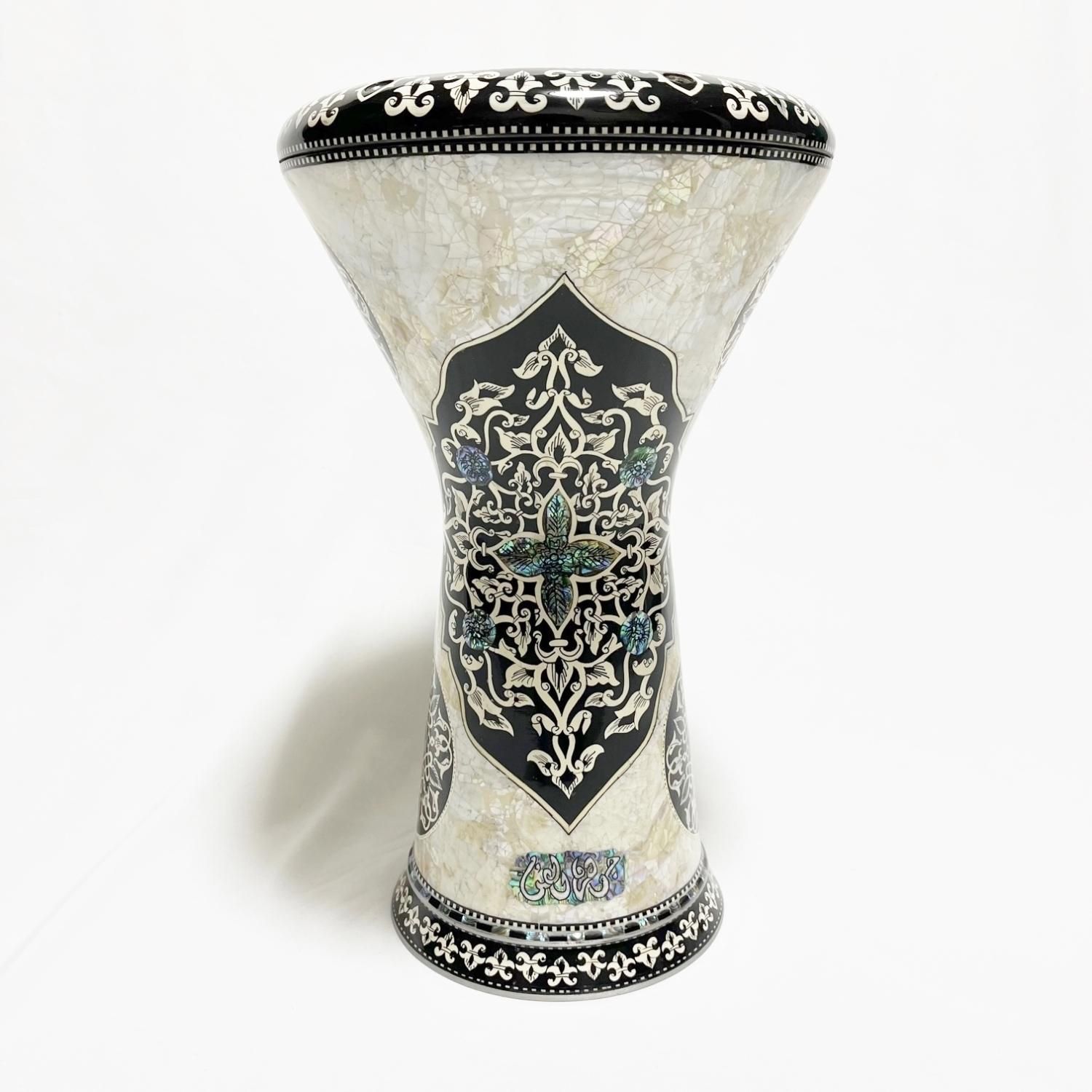 ダラブッカ【タブラ】Gawharet-Elfan製 (ホワイトパール・モザイク26)/Darbuka (Maker: Gawharet-Elfan)  White Pearl Mosaic No.26 - ::民族楽器コイズミ::