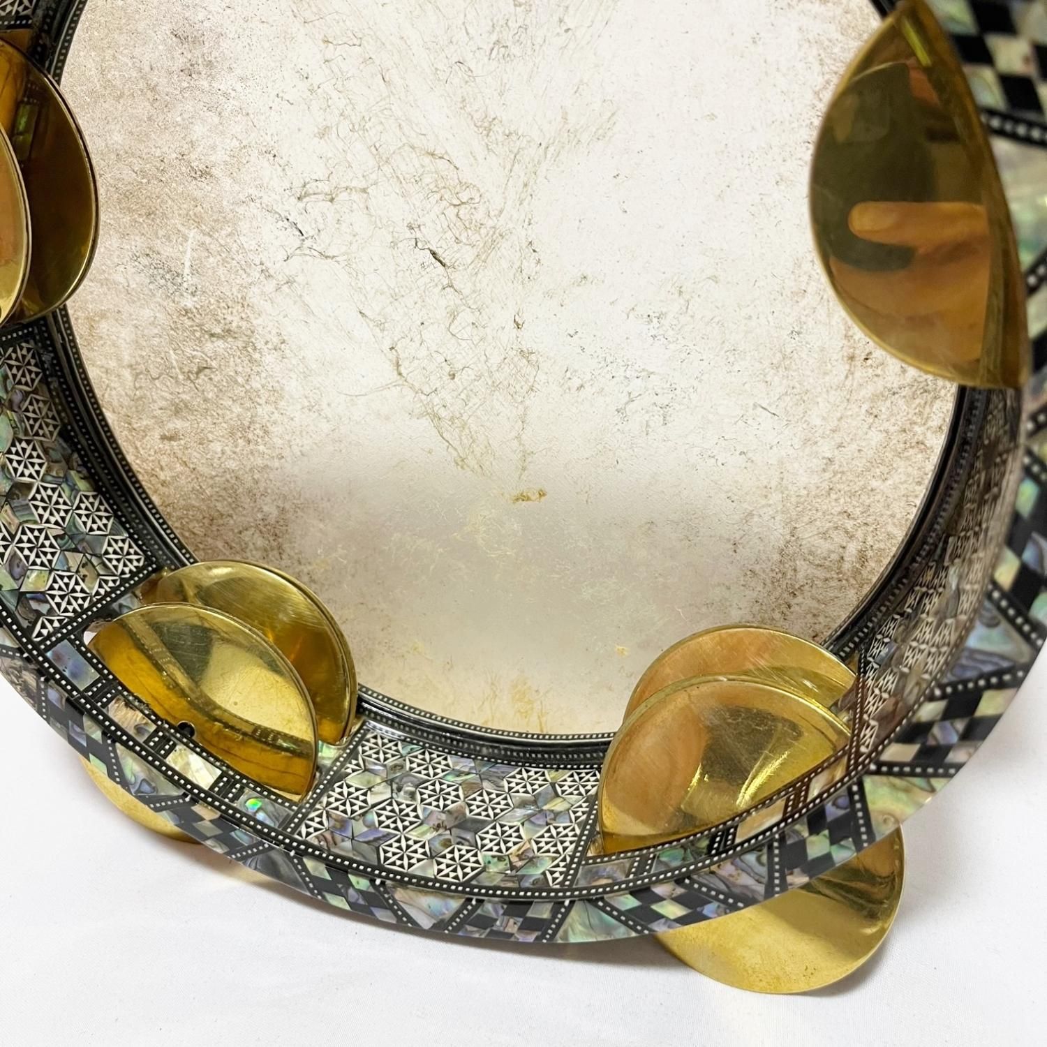 ☆アラブタンバリン レク【魚皮】 Gawharet-Elfan　エジプト製☆ レク(RIQ) fish skin(魚皮) Gawharet-Elfan製 (ブルーパール)09