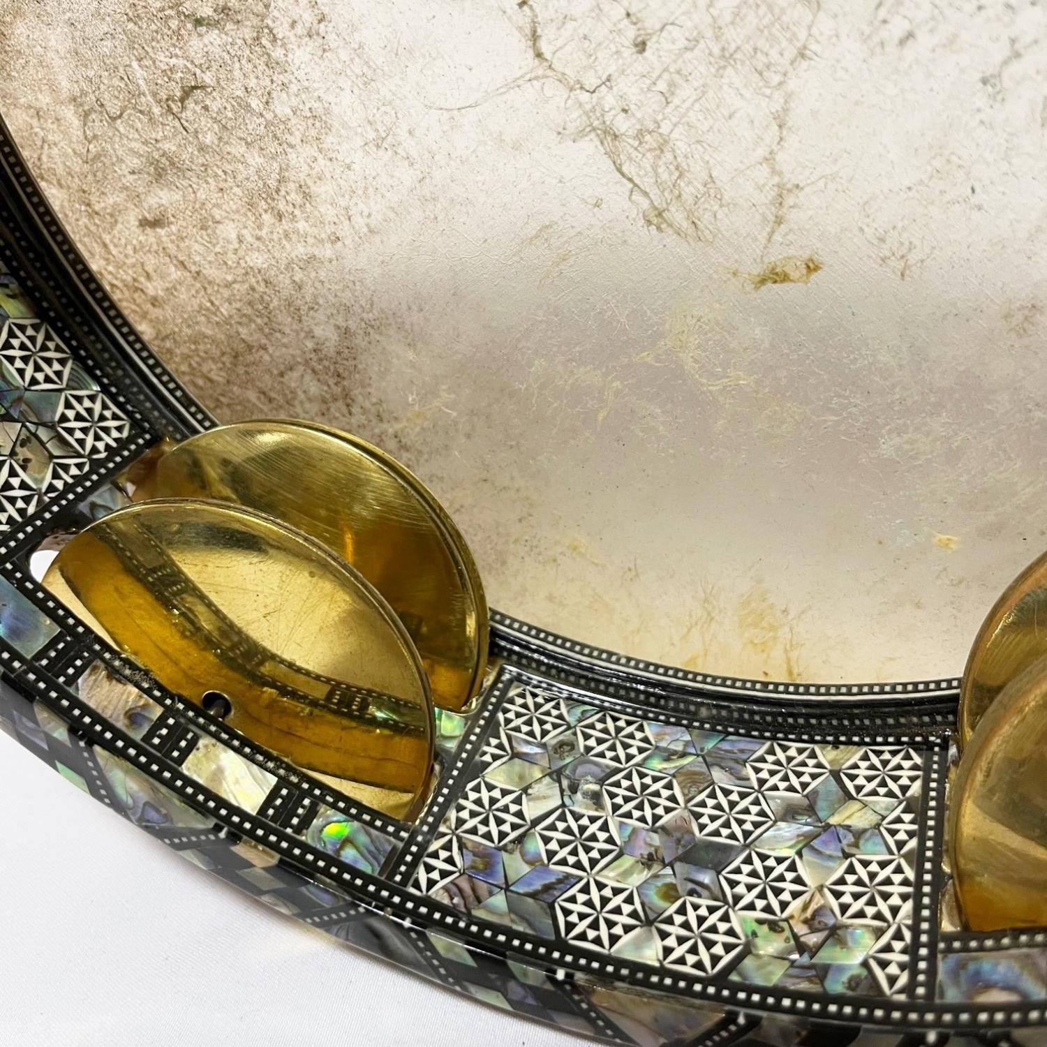 ☆アラブタンバリン レク【魚皮】 Gawharet-Elfan　エジプト製☆ レク(RIQ) fish skin(魚皮) Gawharet-Elfan製 (ブルーパール)09